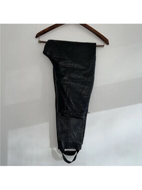 Vintage Wilson Leather Black Side Zip Pants With Stirups Womens Size 4